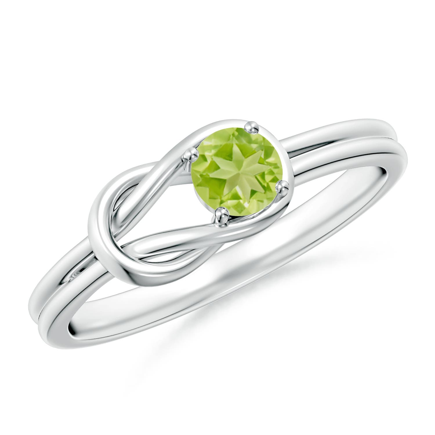 AA - Peridot / 0.3 CT / 14 KT White Gold