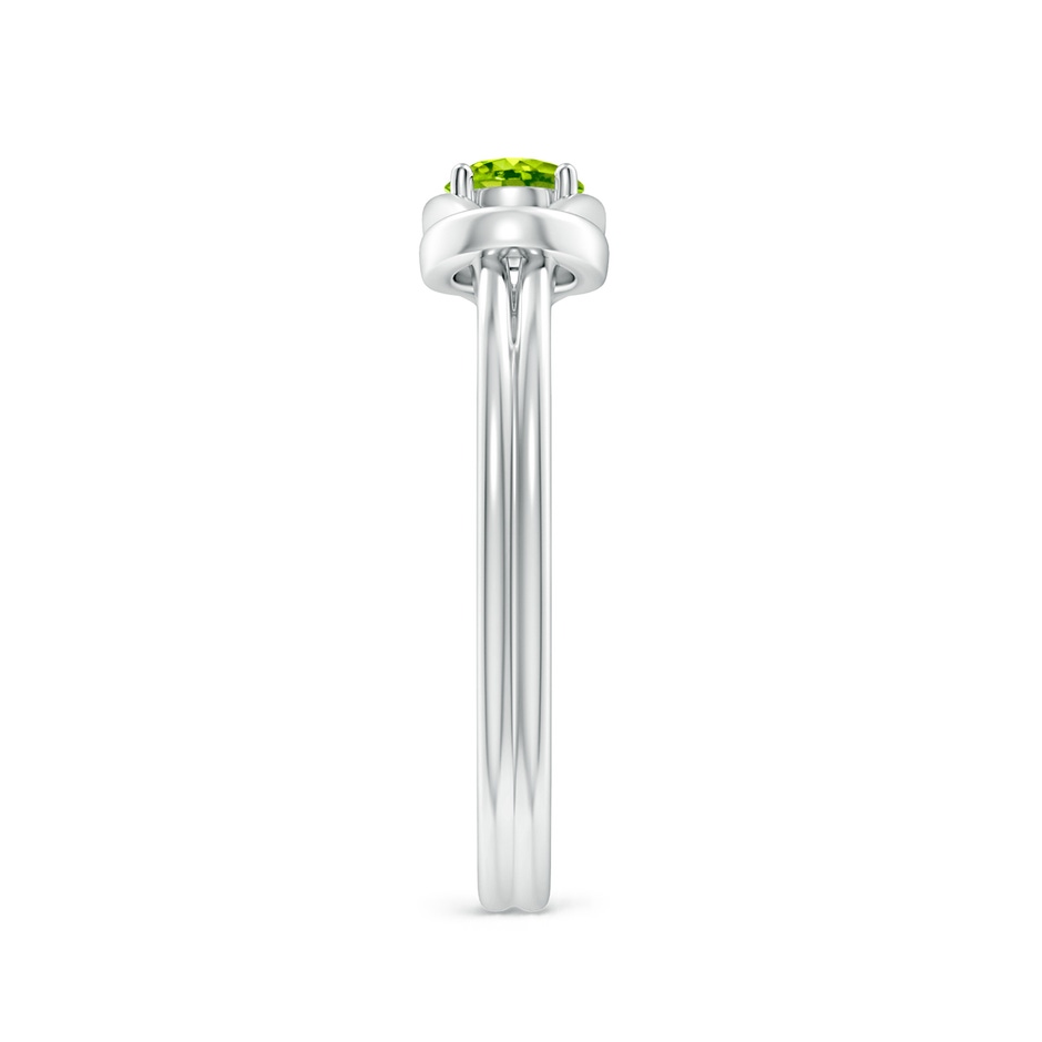 4mm AAA Solitaire Peridot Infinity Knot Ring in P950 Platinum side 299