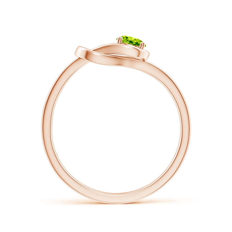 4mm AAA Solitaire Peridot Infinity Knot Ring in Rose Gold side 199