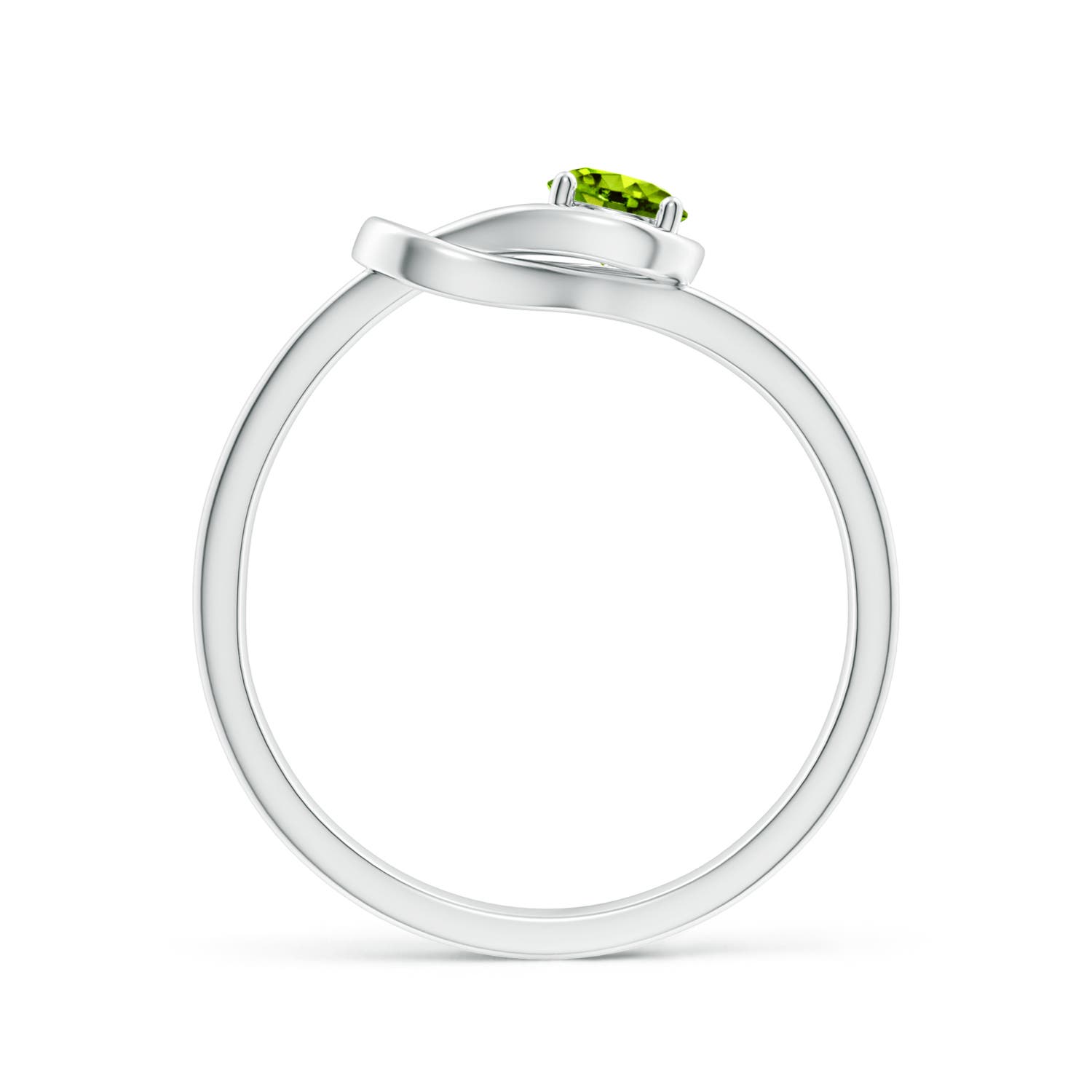 AAAA - Peridot / 0.3 CT / 14 KT White Gold