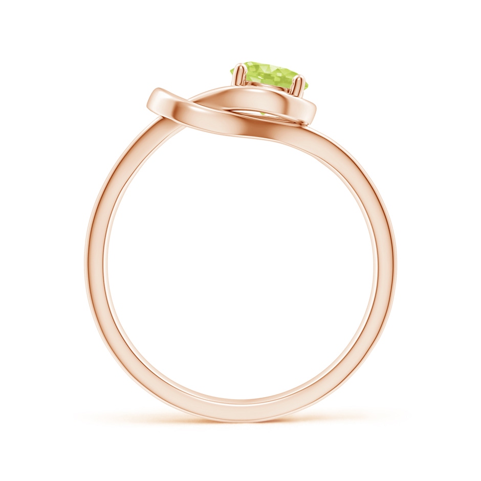 5mm A Solitaire Peridot Infinity Knot Ring in Rose Gold side 199
