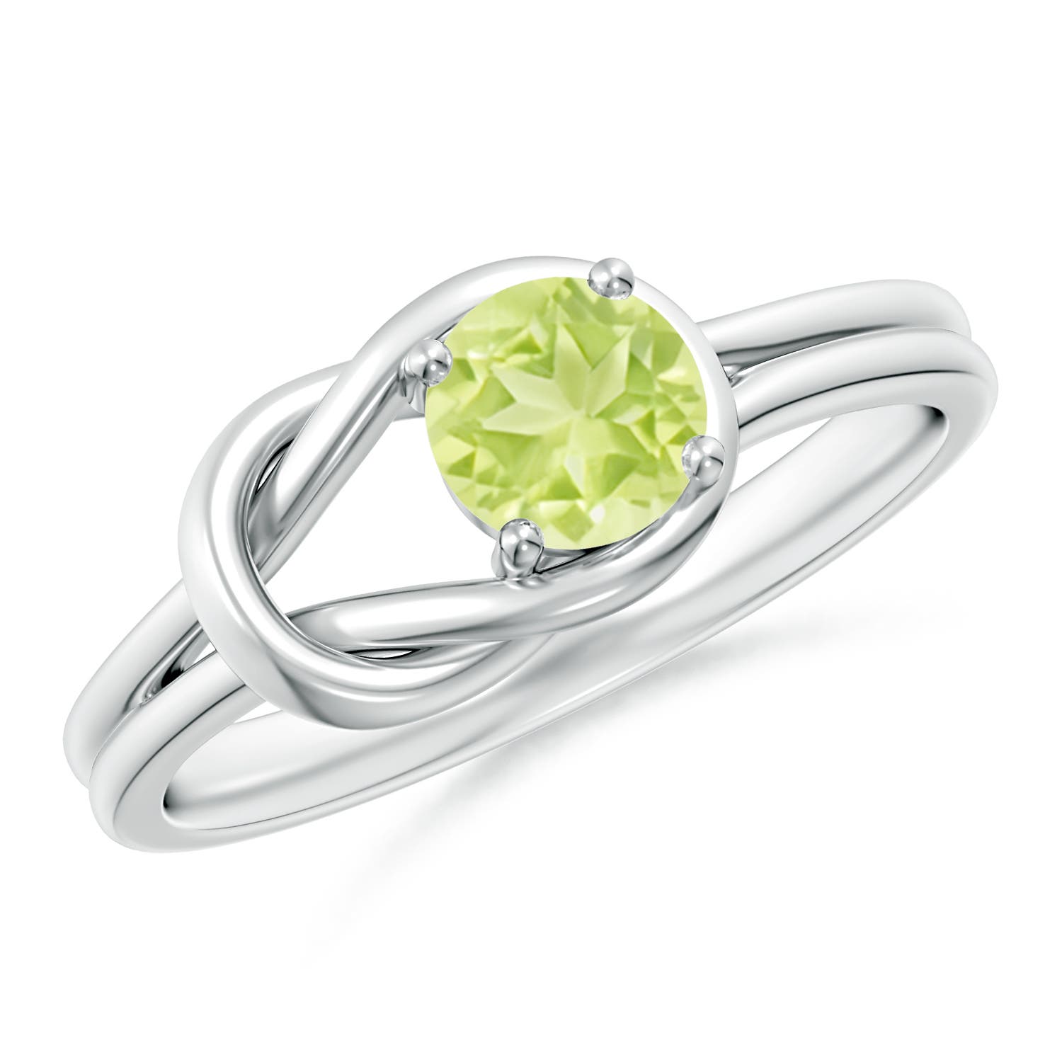 A - Peridot / 0.55 CT / 14 KT White Gold