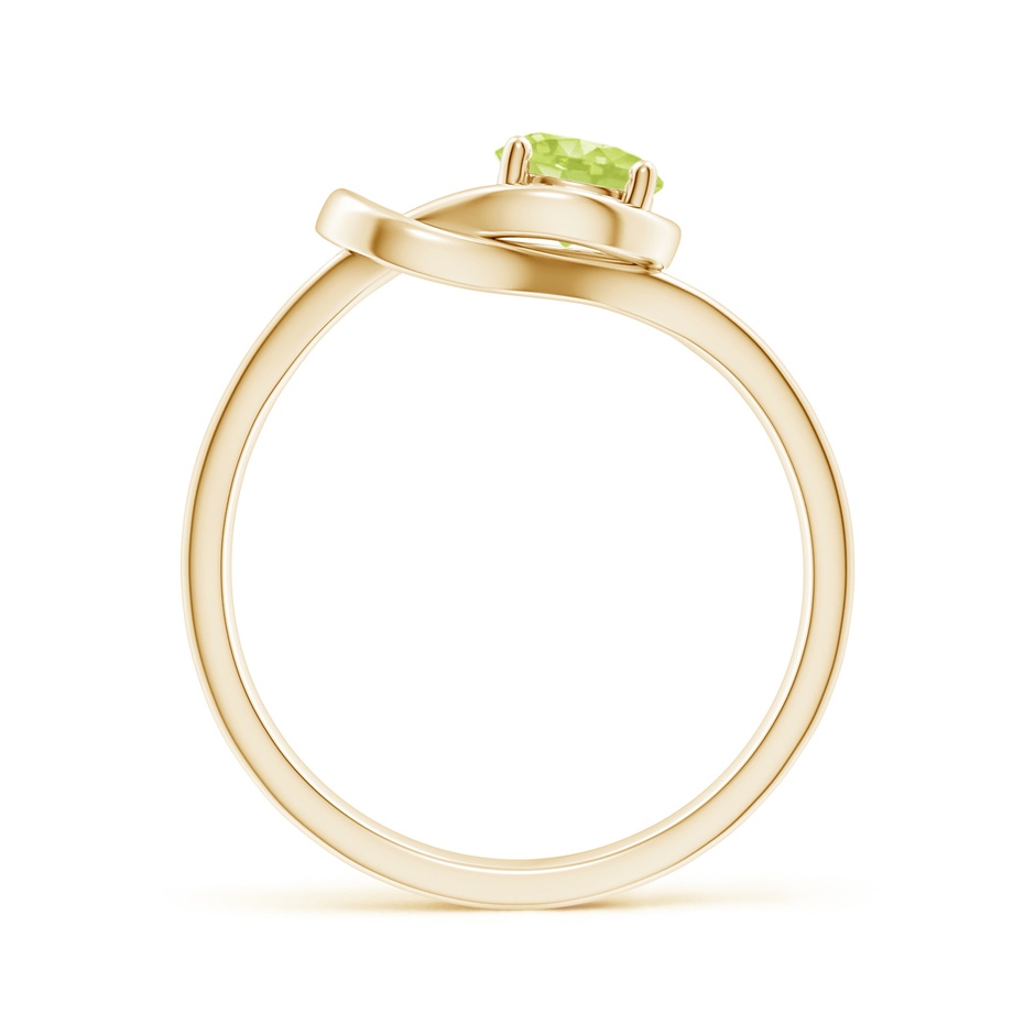5mm A Solitaire Peridot Infinity Knot Ring in Yellow Gold side 199