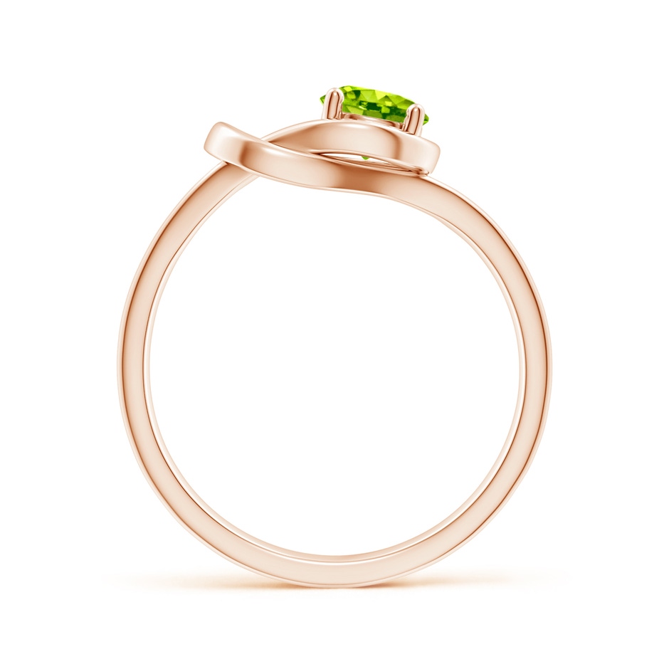 5mm AAA Solitaire Peridot Infinity Knot Ring in Rose Gold side 199