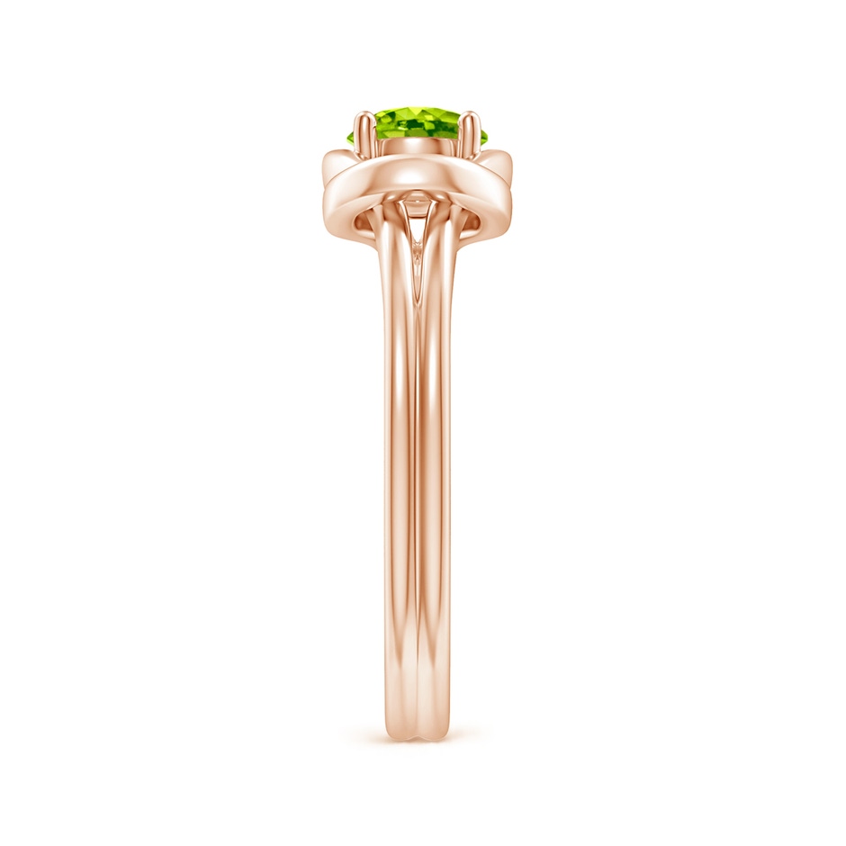 5mm AAA Solitaire Peridot Infinity Knot Ring in Rose Gold side 299