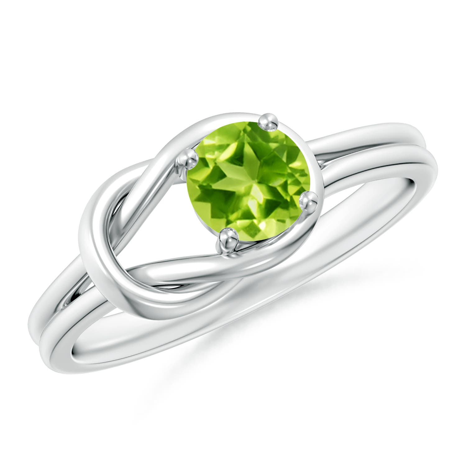 AAA - Peridot / 0.55 CT / 14 KT White Gold