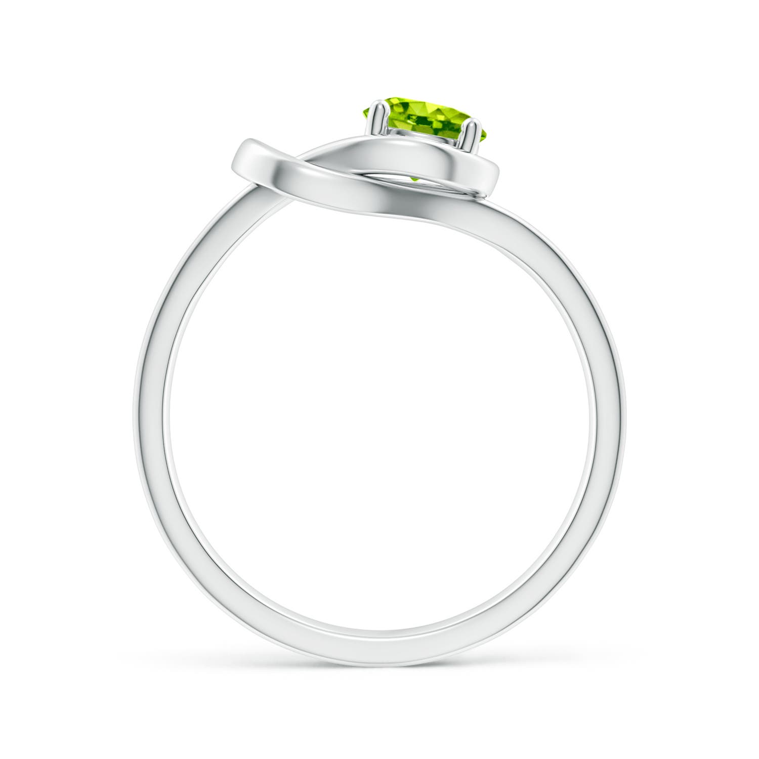 AAA - Peridot / 0.55 CT / 14 KT White Gold