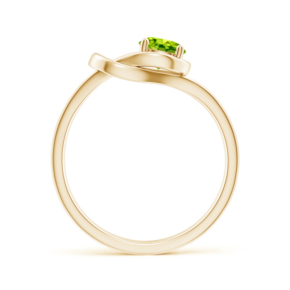5mm AAA Solitaire Peridot Infinity Knot Ring in Yellow Gold side 199