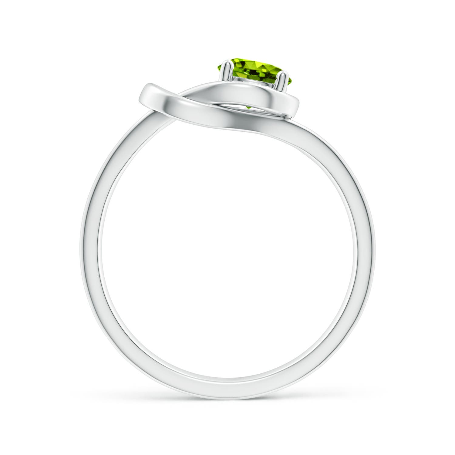 AAAA - Peridot / 0.55 CT / 14 KT White Gold