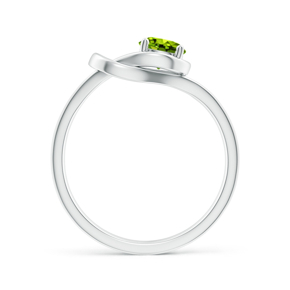 5mm AAAA Solitaire Peridot Infinity Knot Ring in White Gold side 199