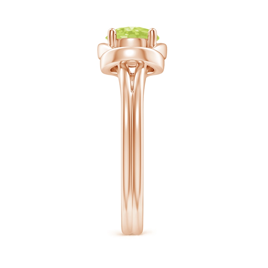 6mm A Solitaire Peridot Infinity Knot Ring in Rose Gold side 299