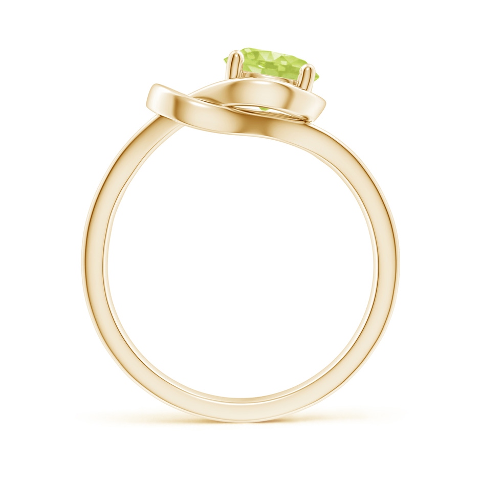 6mm A Solitaire Peridot Infinity Knot Ring in Yellow Gold side 199