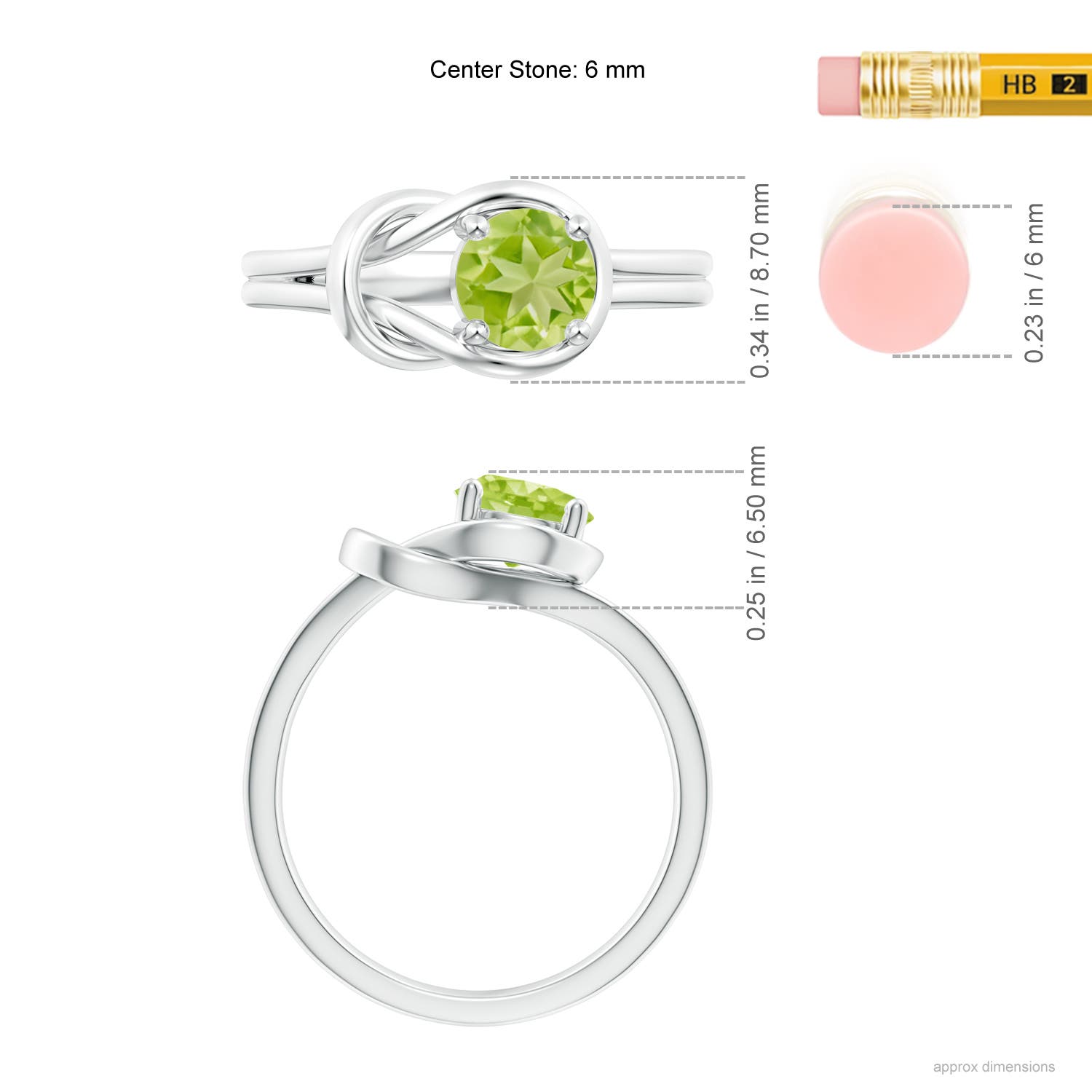 AA - Peridot / 0.95 CT / 14 KT White Gold