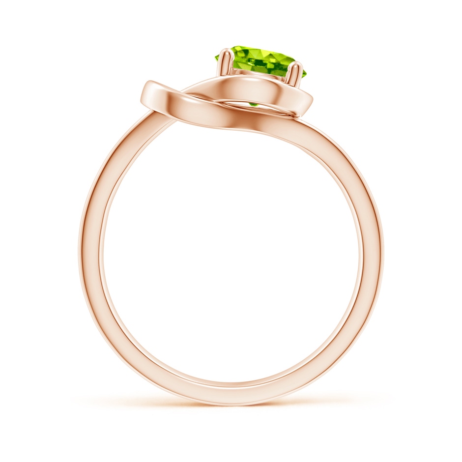 6mm AAA Solitaire Peridot Infinity Knot Ring in 18K Rose Gold side 199