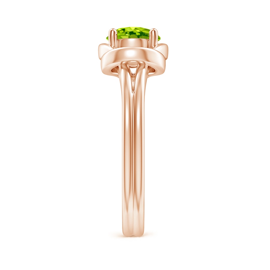 6mm AAA Solitaire Peridot Infinity Knot Ring in 18K Rose Gold side 299