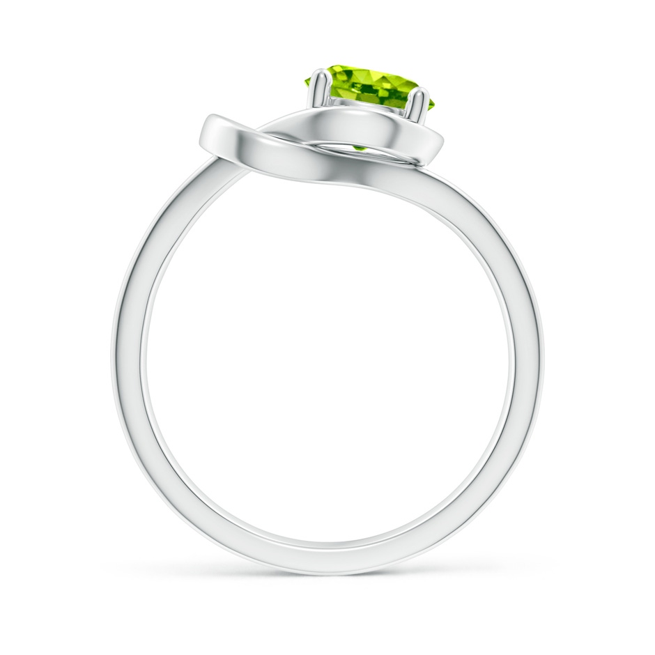 6mm AAA Solitaire Peridot Infinity Knot Ring in 18K White Gold side 199