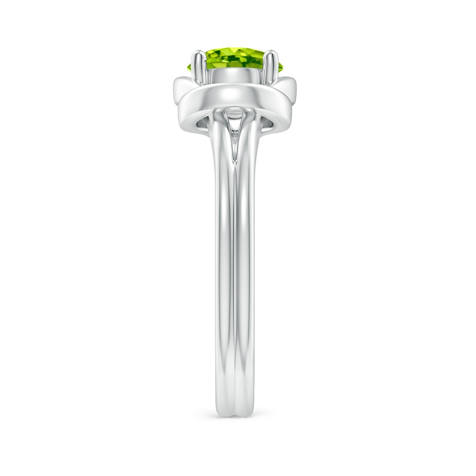 6mm AAA Solitaire Peridot Infinity Knot Ring in 18K White Gold side 299