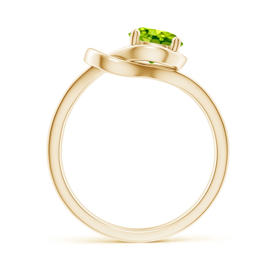 6mm AAA Solitaire Peridot Infinity Knot Ring in Yellow Gold side 199
