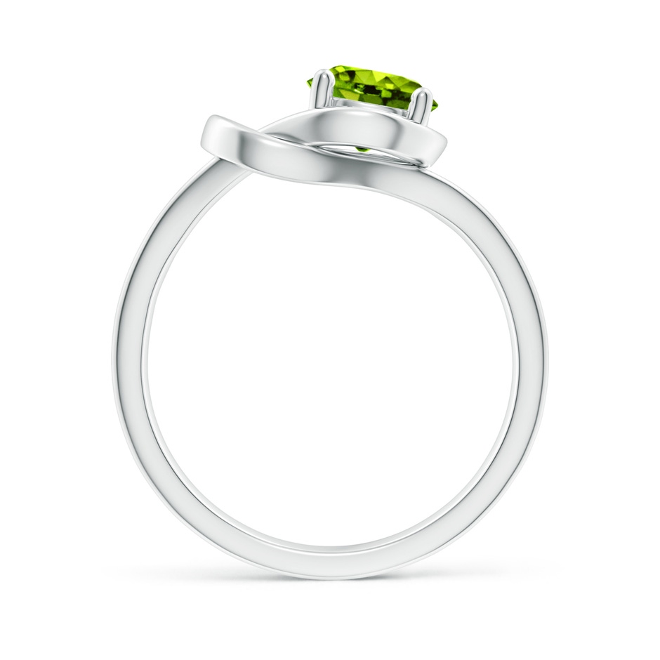6mm AAAA Solitaire Peridot Infinity Knot Ring in 18K White Gold side 199