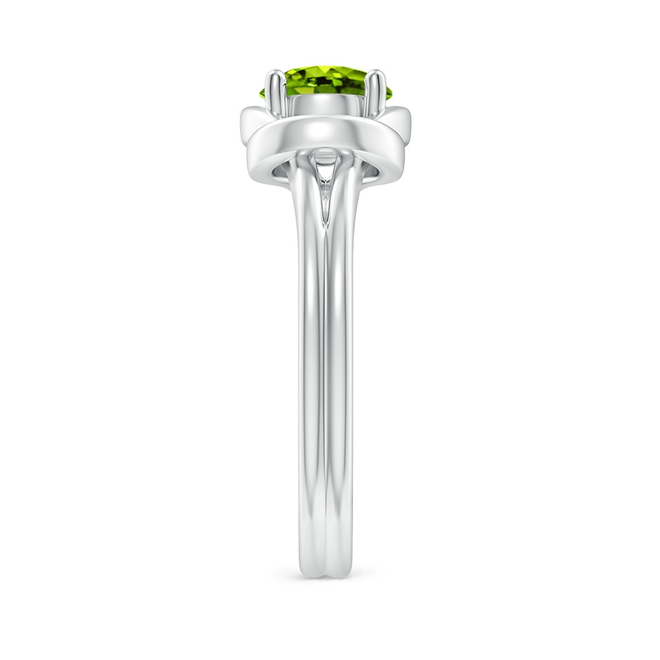 6mm AAAA Solitaire Peridot Infinity Knot Ring in 18K White Gold side 299