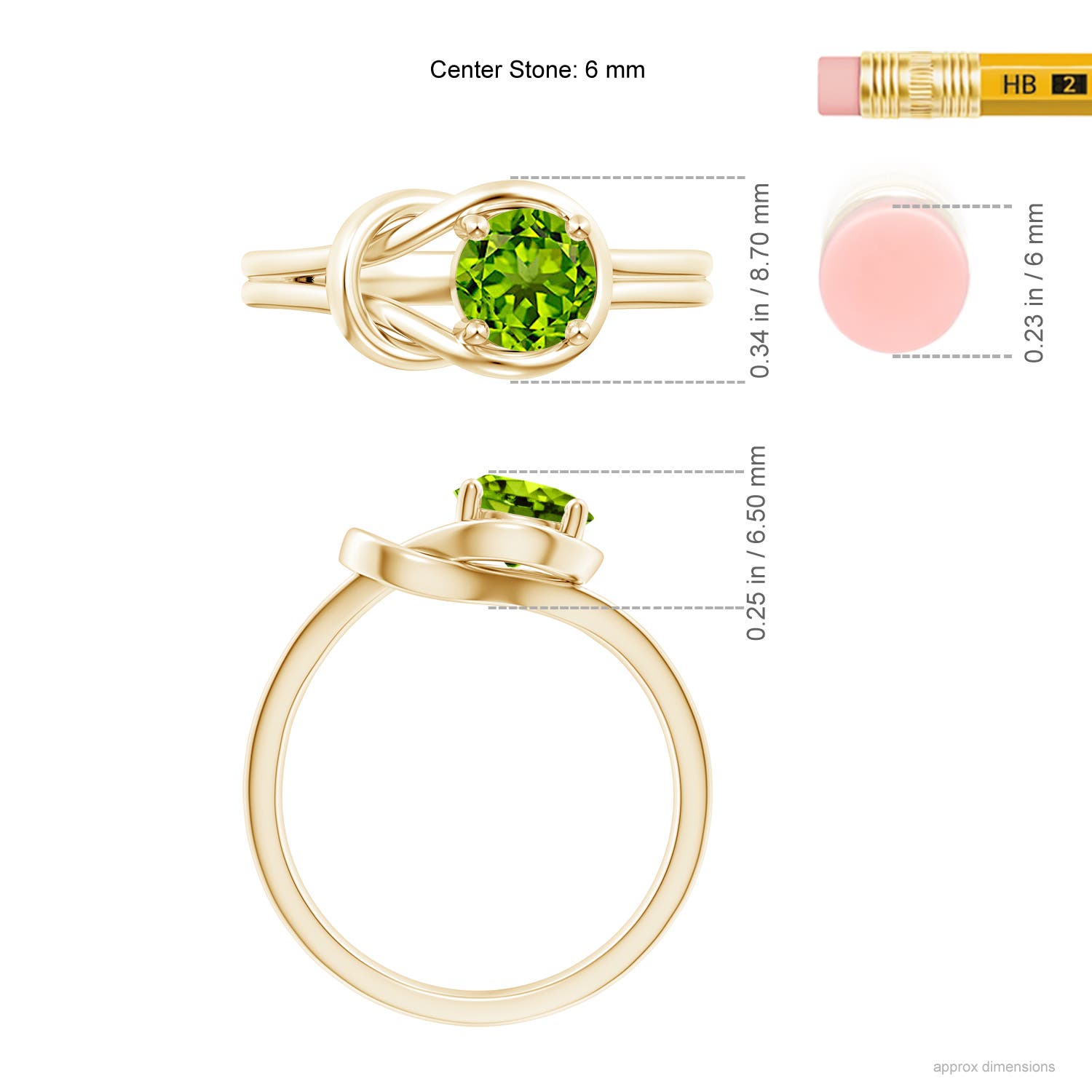 AAAA - Peridot / 0.95 CT / 14 KT Yellow Gold