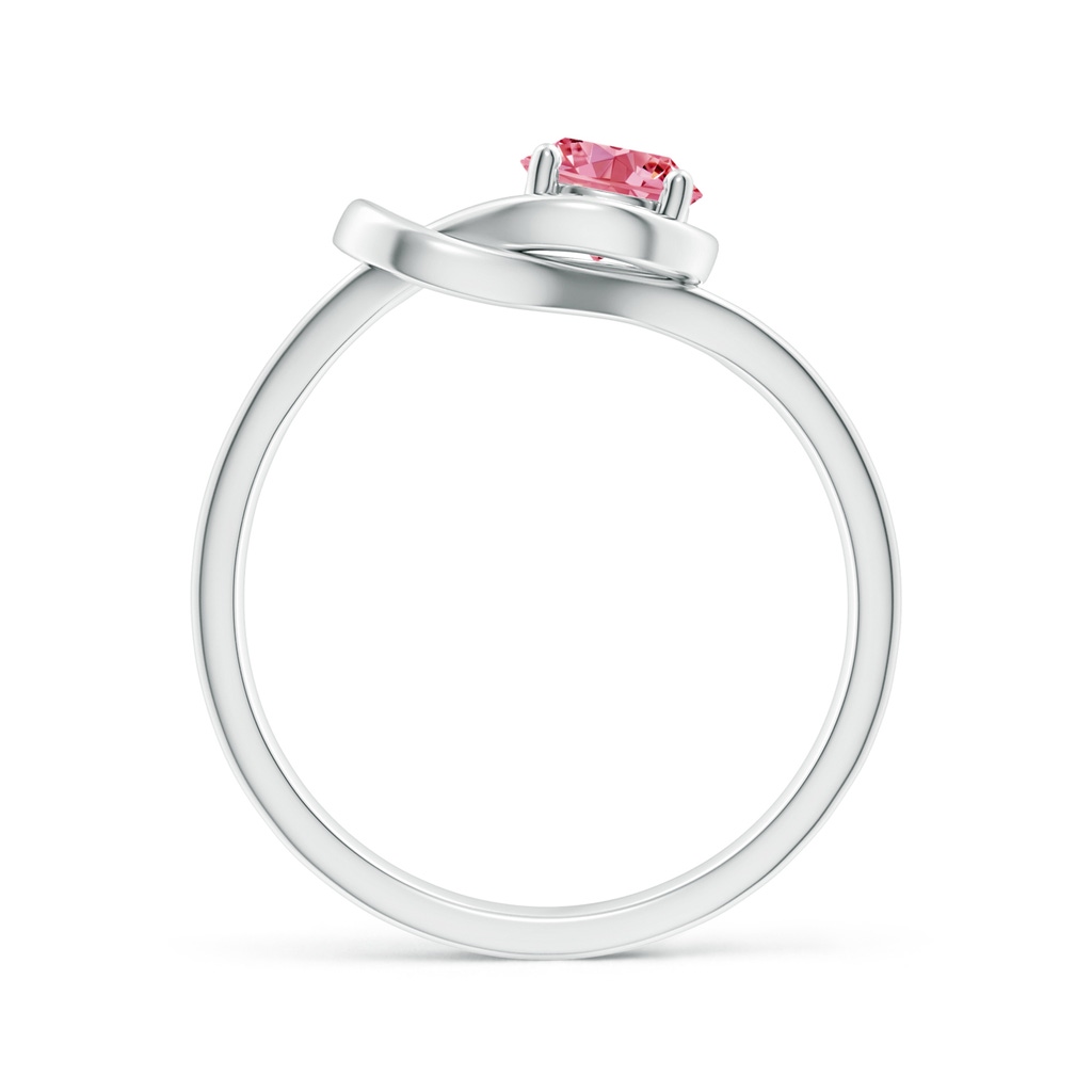 5.1mm AAAA Solitaire Fancy Intense Pink Diamond Infinity Knot Ring in P950 Platinum - side 199