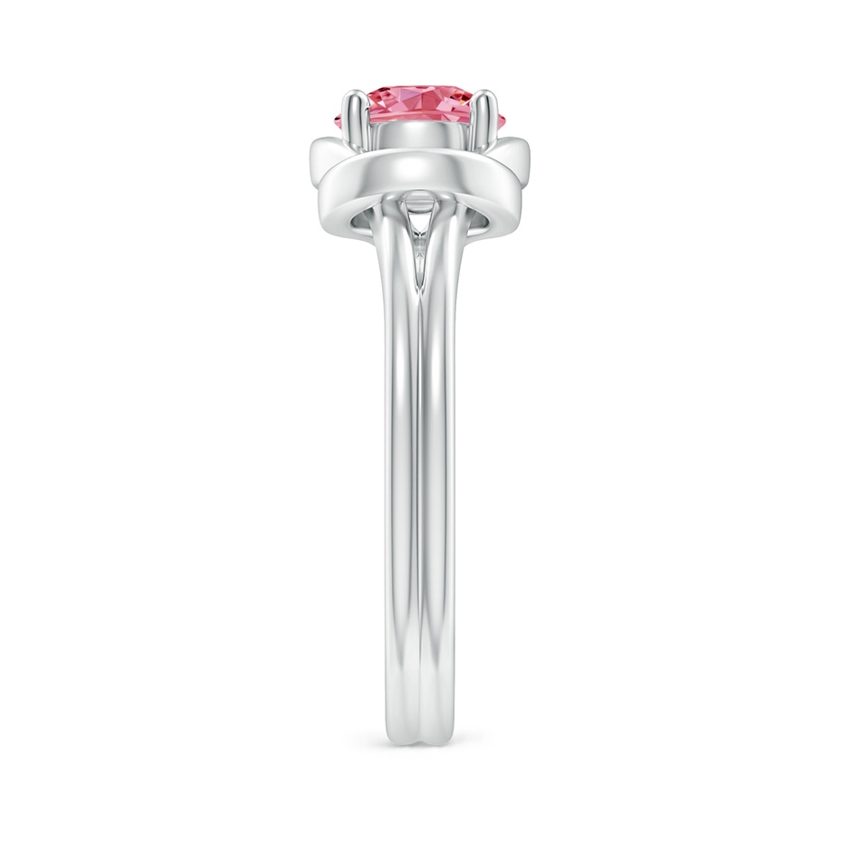 6mm AAAA Solitaire Fancy Intense Pink Diamond Infinity Knot Ring in P950 Platinum side 299