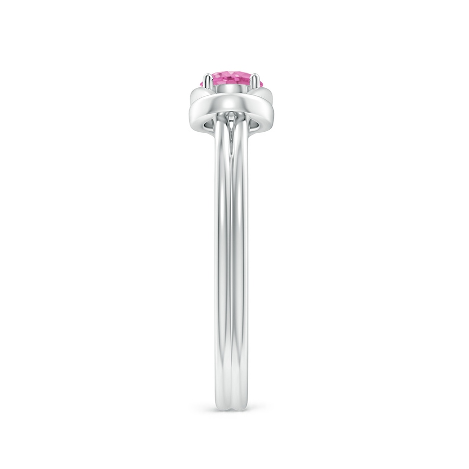 4mm AA Solitaire Pink Sapphire Infinity Knot Ring in White Gold side 299