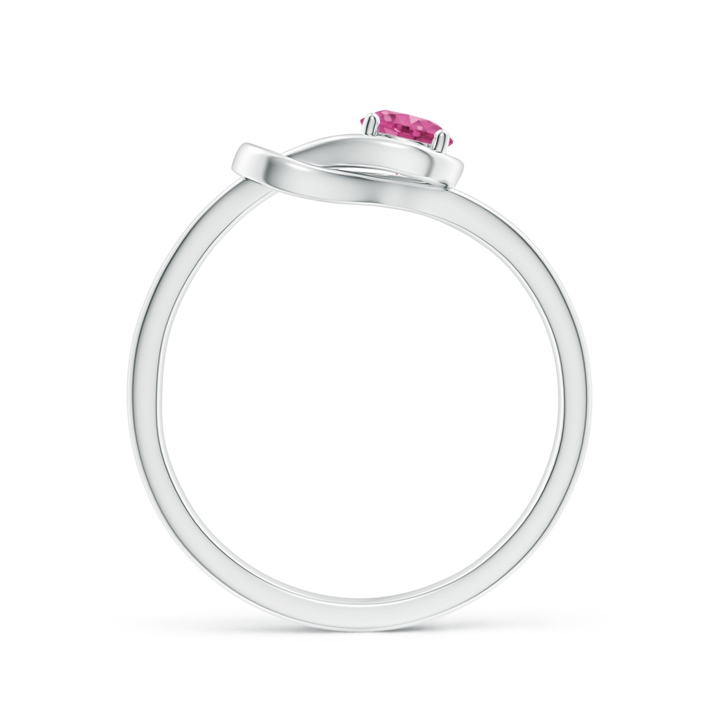 4mm AAAA Solitaire Pink Sapphire Infinity Knot Ring in P950 Platinum - side 199