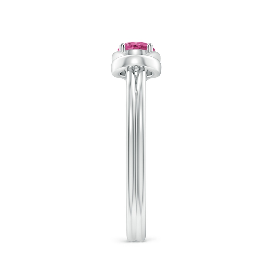 4mm AAAA Solitaire Pink Sapphire Infinity Knot Ring in P950 Platinum side 299