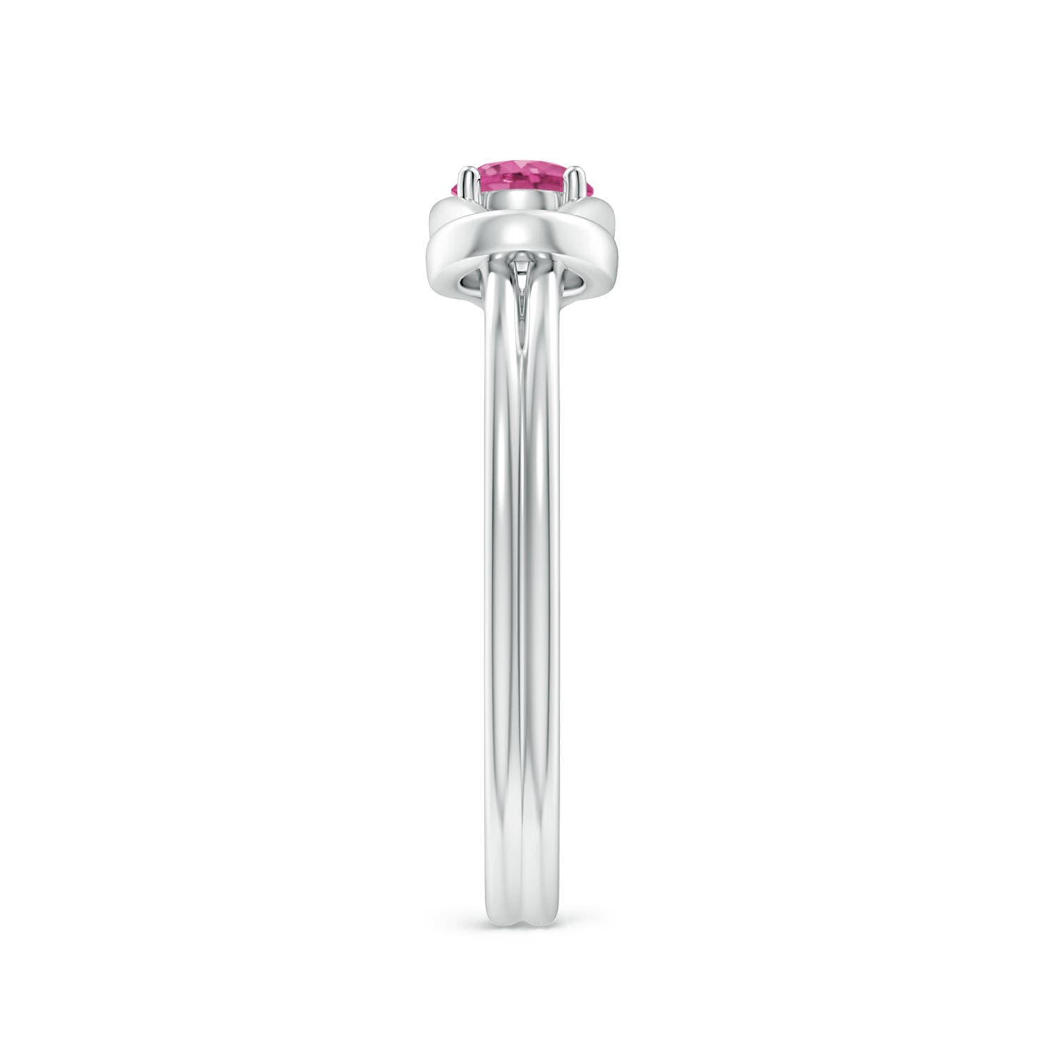 AAAA - Pink Sapphire / 0.33 CT / 14 KT White Gold