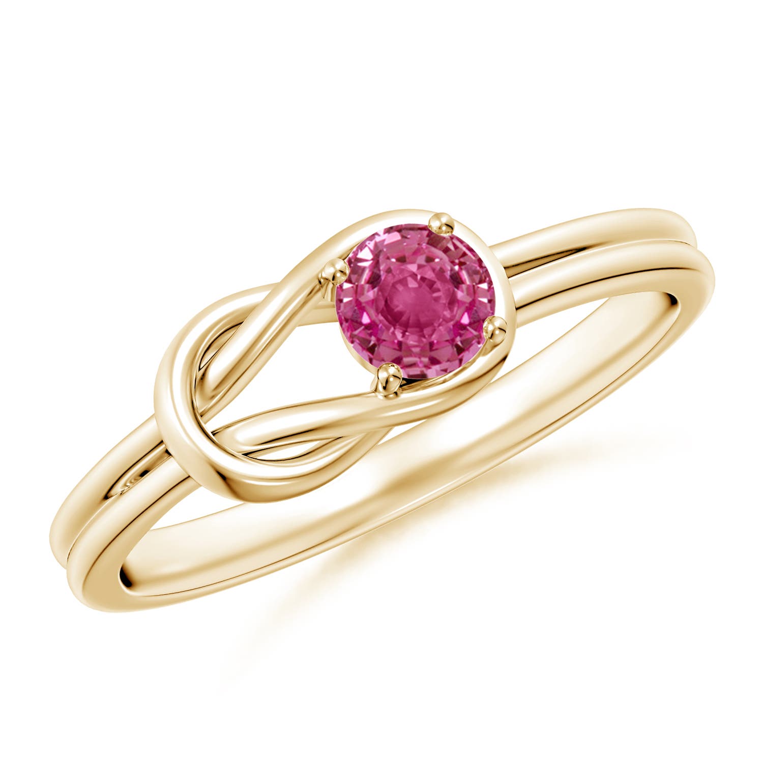 AAAA - Pink Sapphire / 0.33 CT / 14 KT Yellow Gold