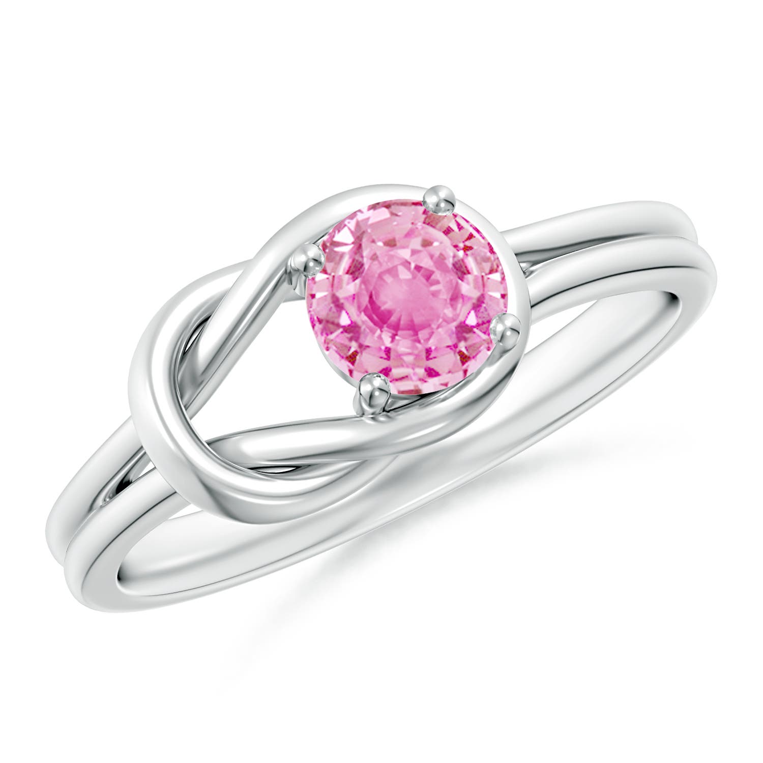 A - Pink Sapphire / 0.6 CT / 14 KT White Gold