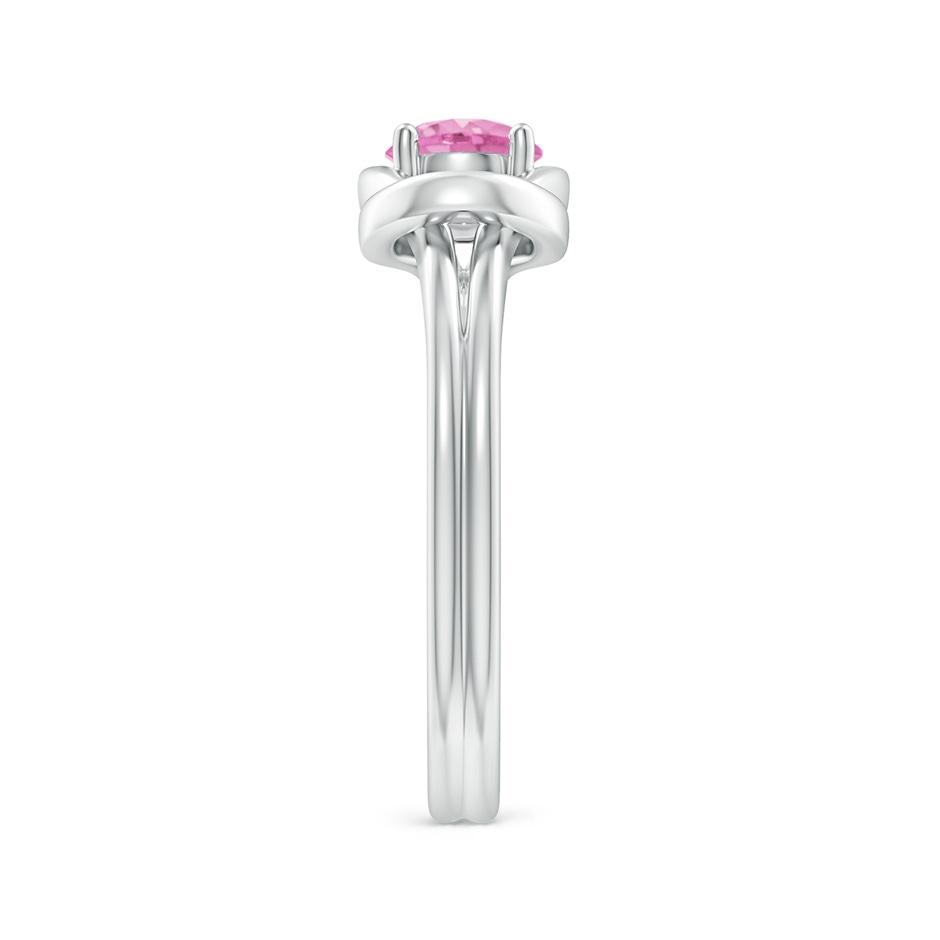 5mm A Solitaire Pink Sapphire Infinity Knot Ring in White Gold side 299