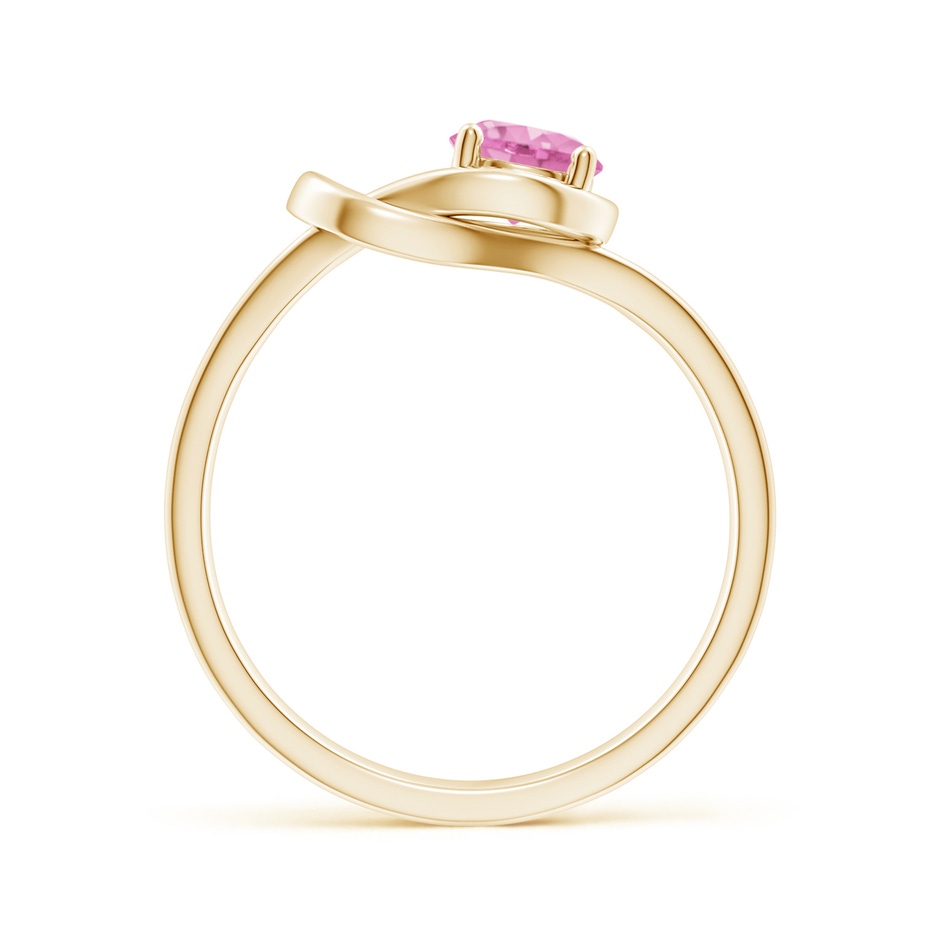 5mm A Solitaire Pink Sapphire Infinity Knot Ring in Yellow Gold side 199