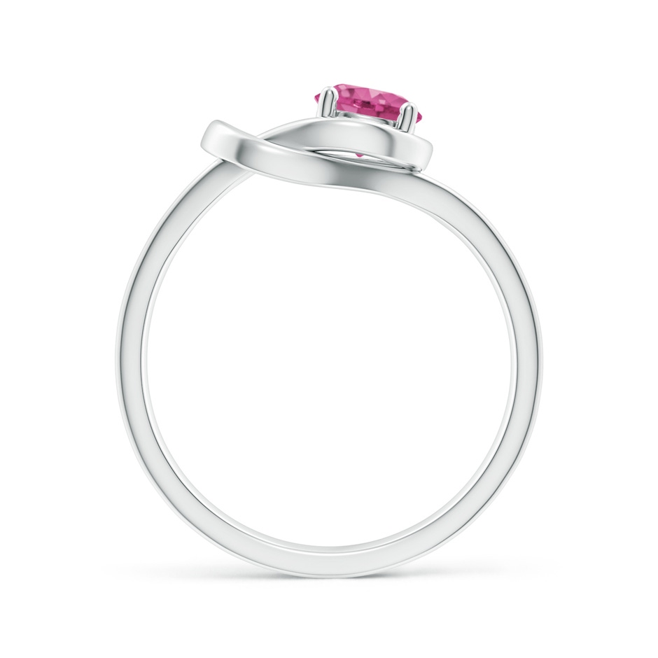 5mm AAAA Solitaire Pink Sapphire Infinity Knot Ring in P950 Platinum side 199