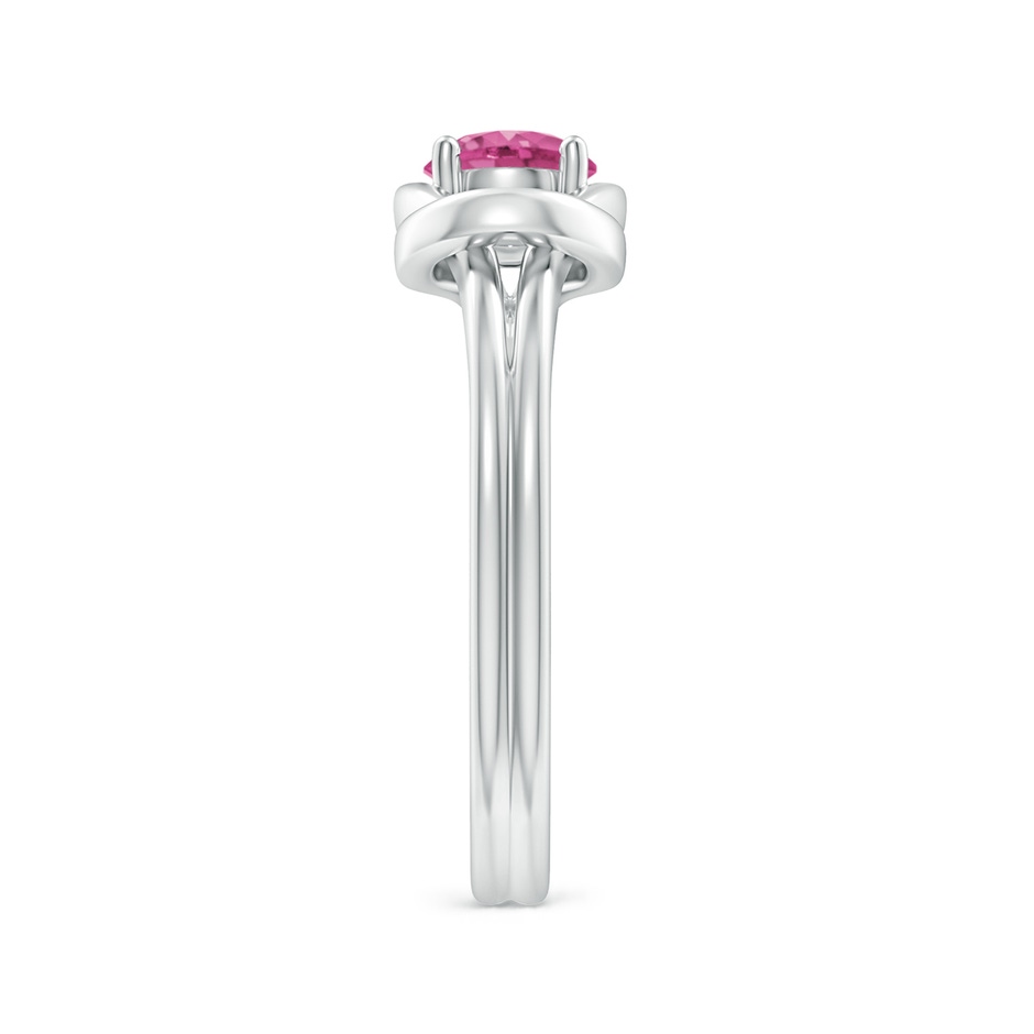 5mm AAAA Solitaire Pink Sapphire Infinity Knot Ring in P950 Platinum side 299