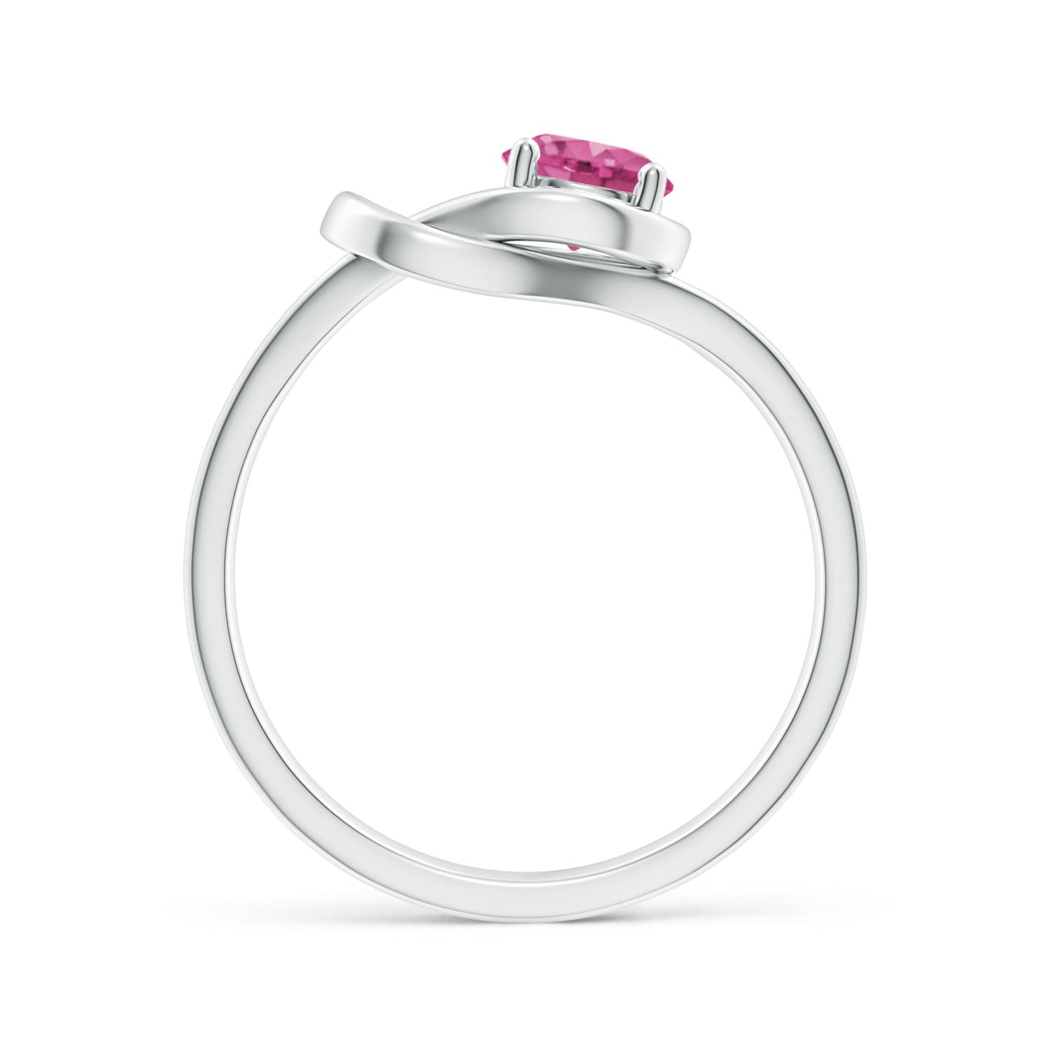 AAAA - Pink Sapphire / 0.6 CT / 14 KT White Gold