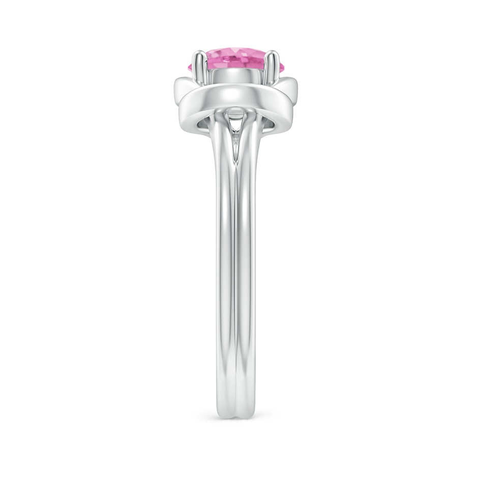 6mm A Solitaire Pink Sapphire Infinity Knot Ring in White Gold side 299