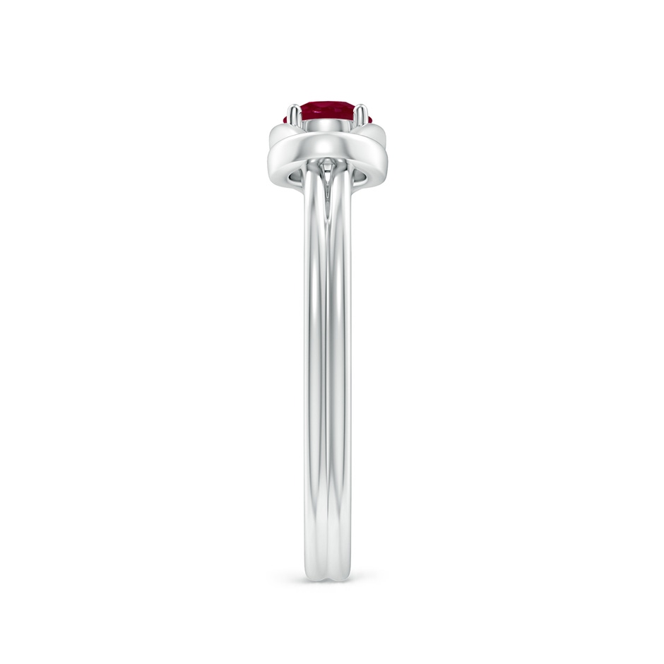 4mm A Solitaire Ruby Infinity Knot Ring in P950 Platinum side 299