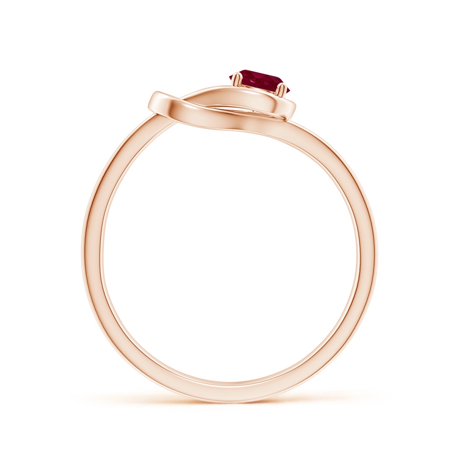 4mm A Solitaire Ruby Infinity Knot Ring in Rose Gold side 199