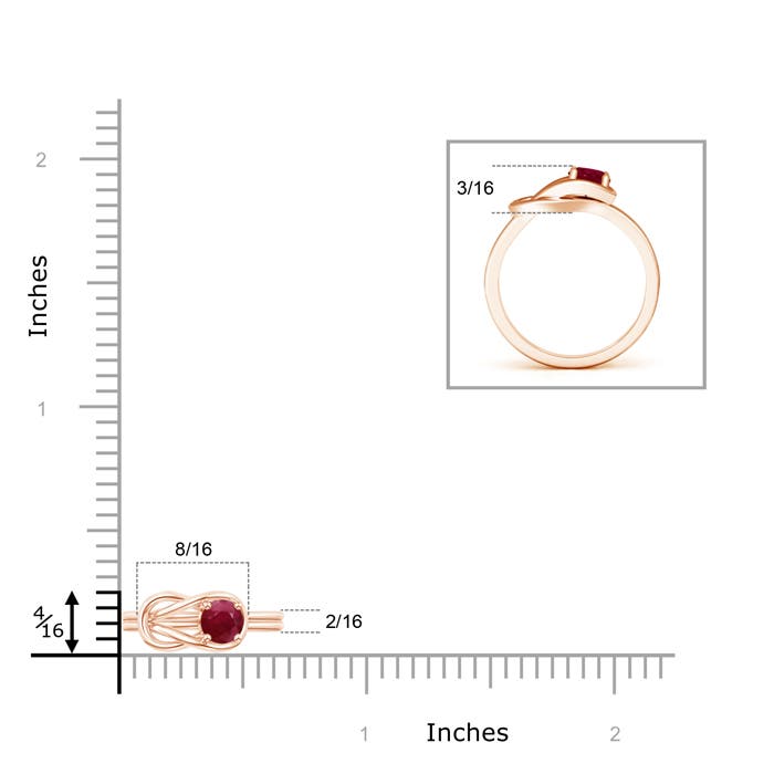 A - Ruby / 0.34 CT / 14 KT Rose Gold