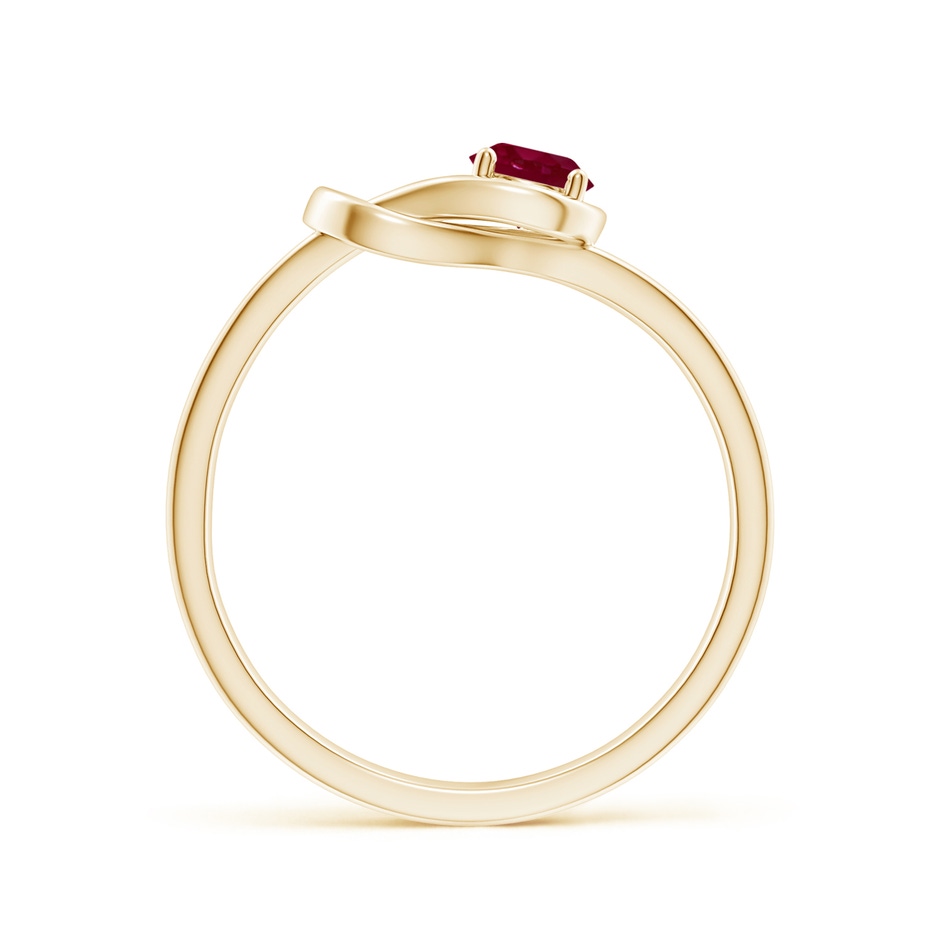 4mm A Solitaire Ruby Infinity Knot Ring in Yellow Gold side 199
