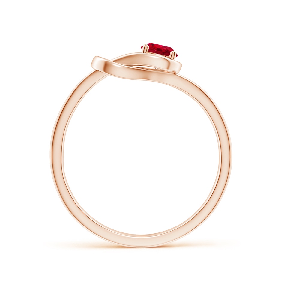 4mm AAA Solitaire Ruby Infinity Knot Ring in Rose Gold side 199