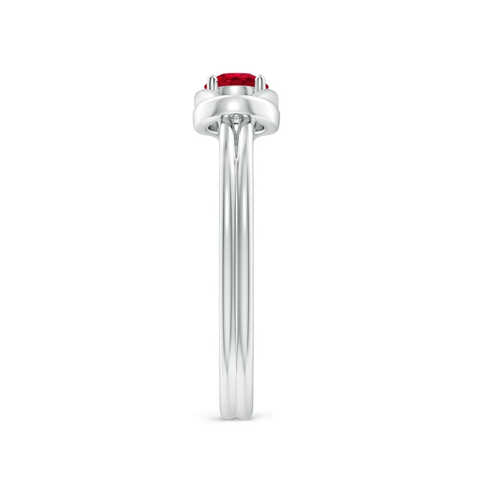 4mm AAA Solitaire Ruby Infinity Knot Ring in White Gold side 299