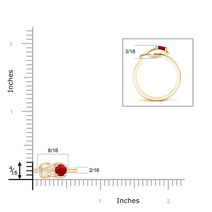 AAA - Ruby / 0.34 CT / 14 KT Yellow Gold