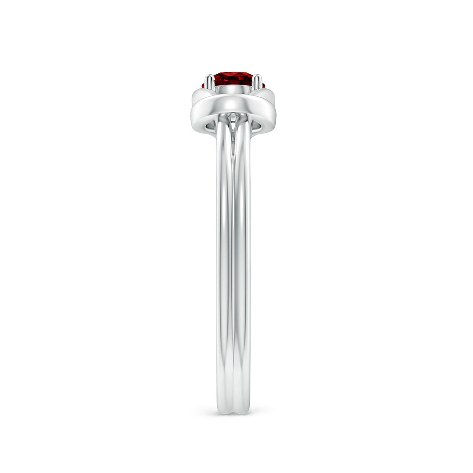 4mm AAAA Solitaire Ruby Infinity Knot Ring in 18K White Gold side 299