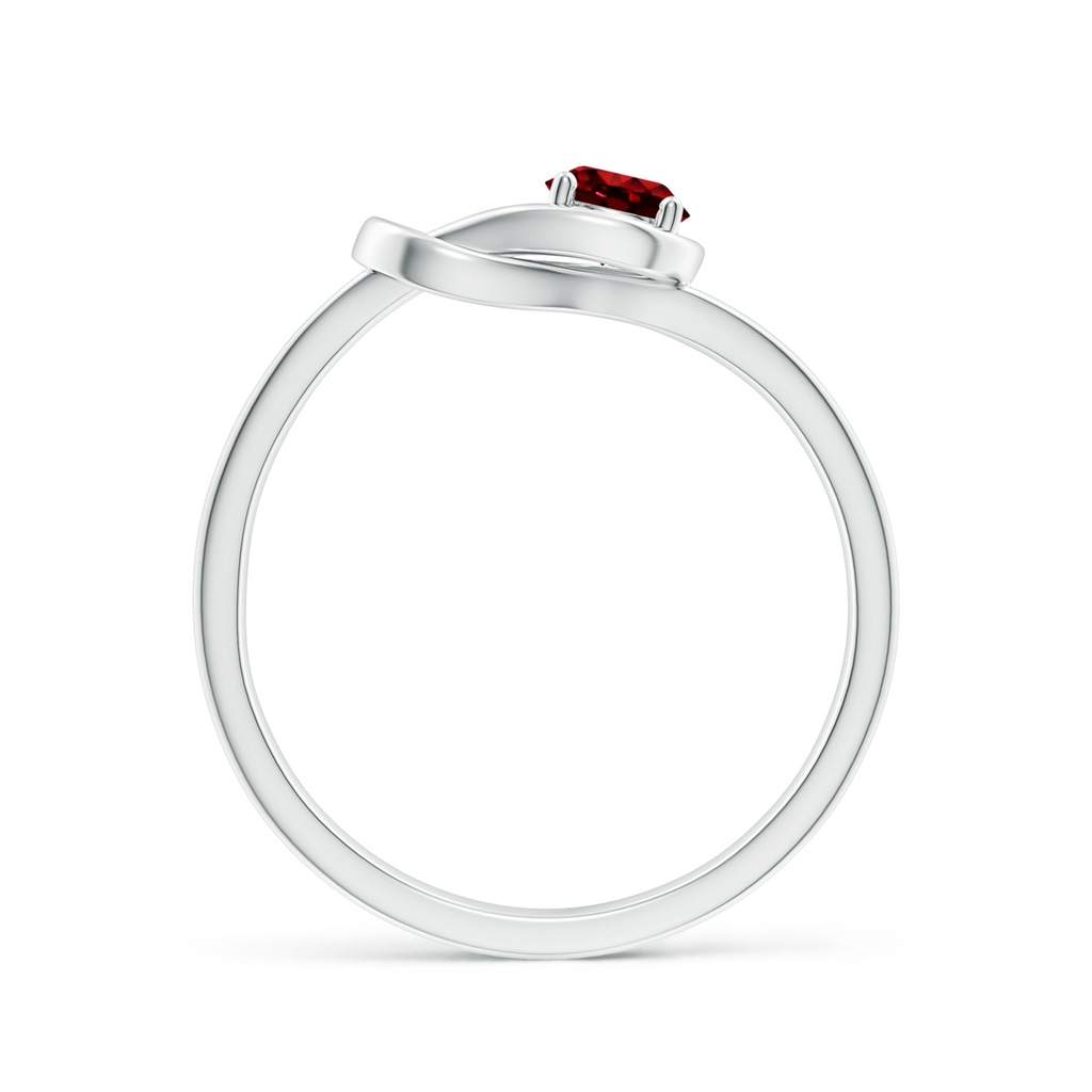 4mm AAAA Solitaire Ruby Infinity Knot Ring in P950 Platinum - side 199