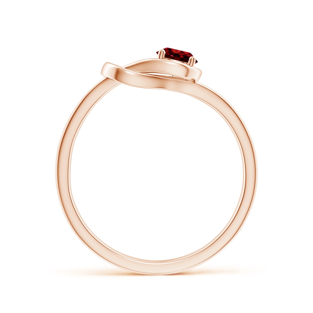 4mm AAAA Solitaire Ruby Infinity Knot Ring in Rose Gold - side 199