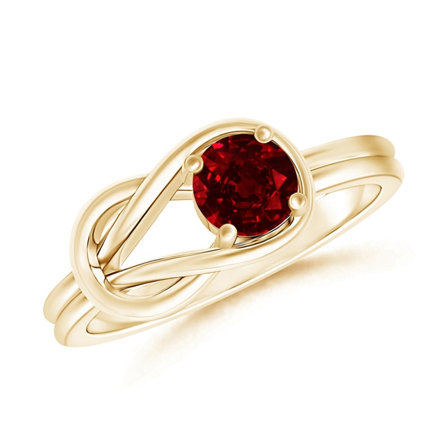 Encrusted Ruby Infinity Love Knot Ring | Angara